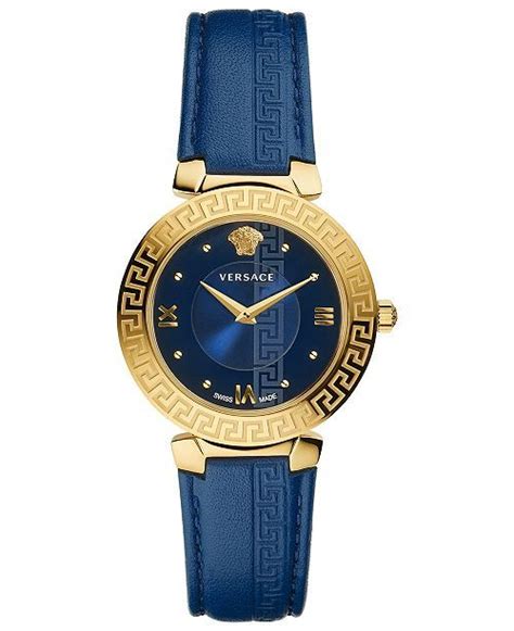 versace blue daphnis watch|Versace Women's Swiss Daphnis Blue Leather Strap Watch .